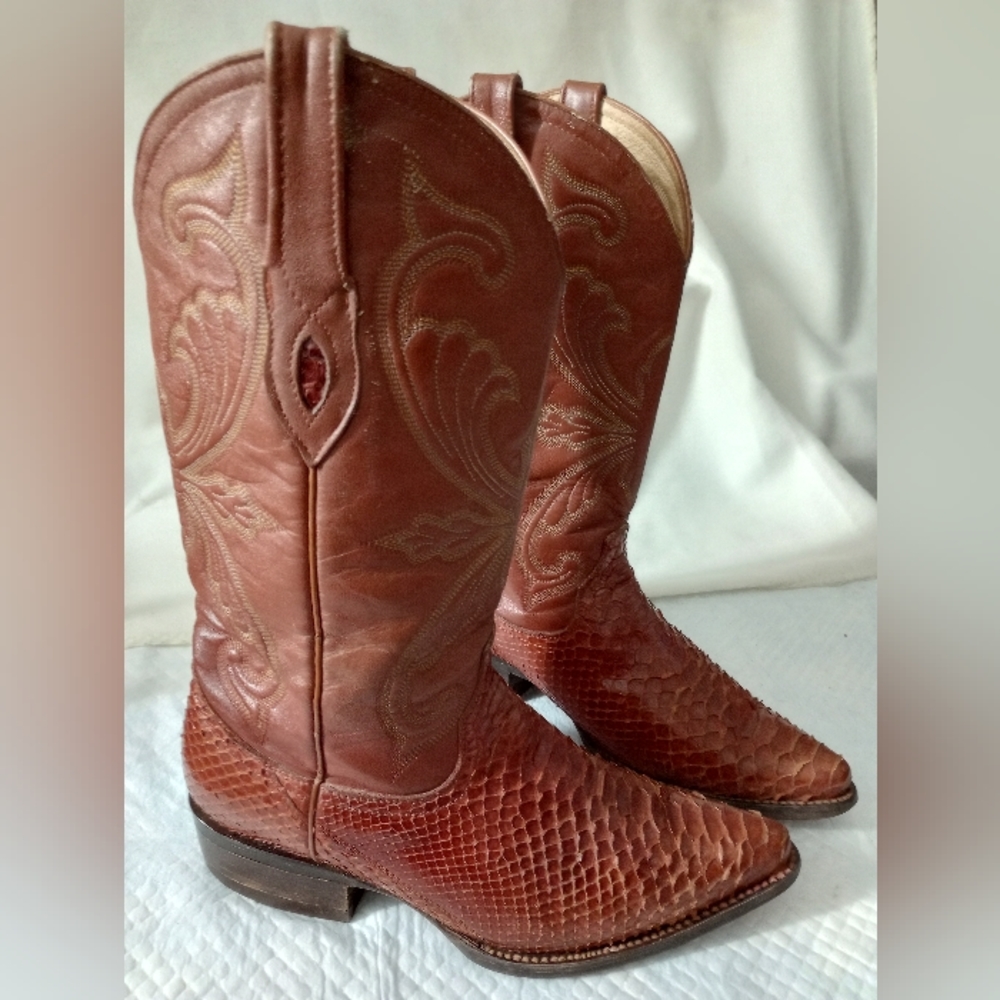 Villano Boots,Cowboy Python Genuine Size 6.5ee - image 3